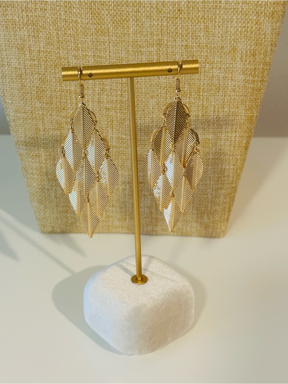 Gold Leaf Drop Earrings - Women Jewelry